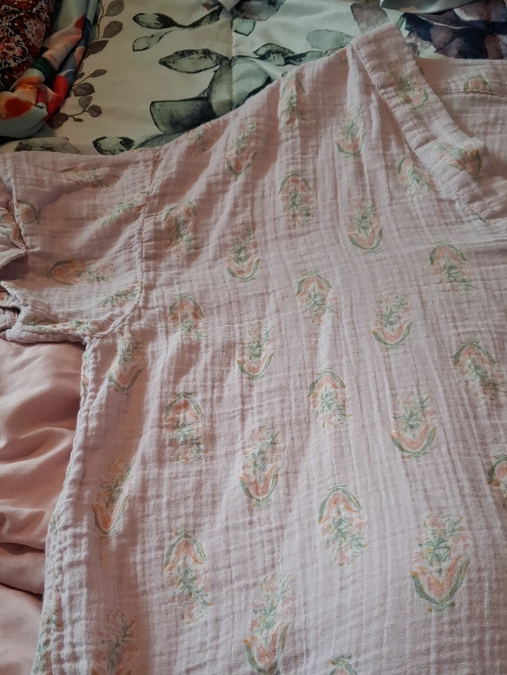 Wonderly Blush Pink Floral Muslin Shirt
